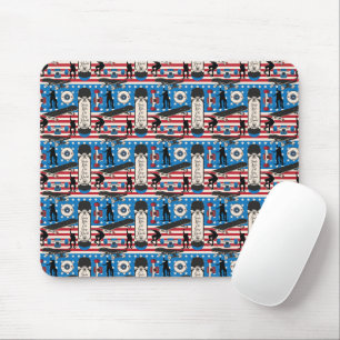 Skateboarding Patriotic USA Skateboarder Mouse Pad