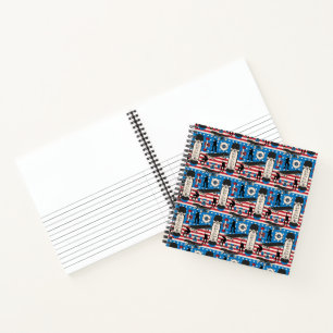 Skateboarding Patriotic USA Skateboarder Notebook