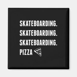 Skateboarding Pizza Skater Skateboard Skate Magnet