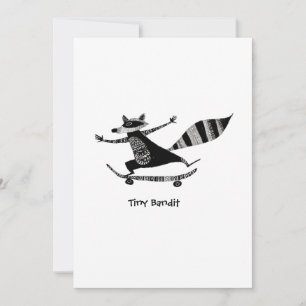 Skateboarding Raccoon – Whimsical Raccoon Animal  Holiday Card