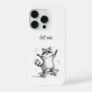 Skateboarding Racoon – Cute Funny Skateboard iPhone 15 Pro Case