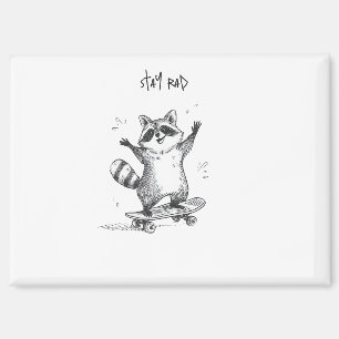 Skateboarding Racoon – Cute Funny Skateboard Magnet