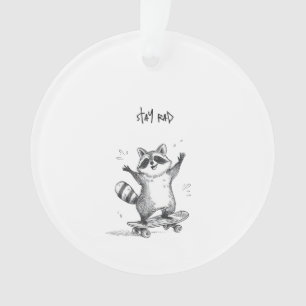 Skateboarding Racoon – Cute Funny Skateboard Ornament