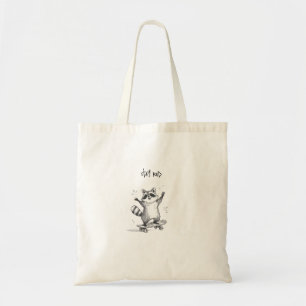 Skateboarding Racoon – Cute Funny Skateboard Tote Bag