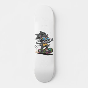 Skateboarding racoon skateboard