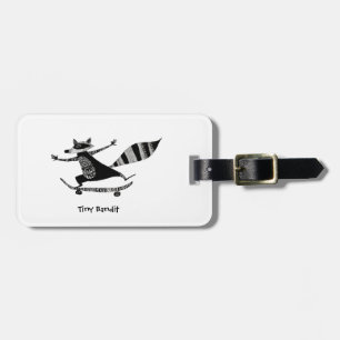 Skateboarding Racoon – Whimsical Racoon Animal Luggage Tag