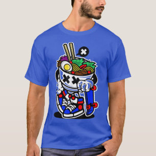 Skateboarding Ramen Noodle back to school Anime Tr T-Shirt