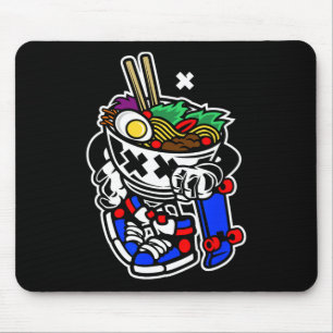 Skateboarding Ramen Noodle Ck To School Anime Tren Mouse Pad