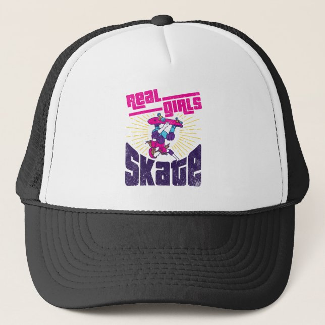 Skateboarding Real Girls Skate Trucker Hat (Front)