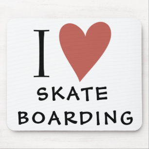 Skateboarding Red Heart Mouse Pad