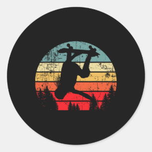 Skateboarding Retro Vintage Skateboard Flip Tricks Classic Round Sticker