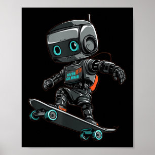 Skateboarding Robot Costume For A Cool Look Poster