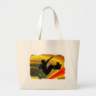 Skateboarding Silhouette in the Bowl Large Tote Bag