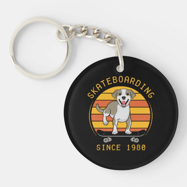 Skateboarding Since 1980 Key Ring (Front)