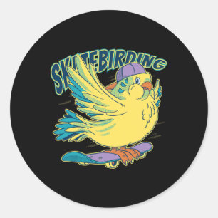 Skateboarding Skate Bird Novelty Family Apparel An Classic Round Sticker