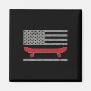 Skateboarding Skateboard American Flag Skateboarde Magnet