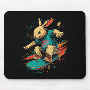 Skateboarding Skater For Teens Boy Girl Bunny East Mouse Pad
