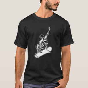 SKATEBOARDING SKATER FUNNY HALFPIPE SKELETON T-Shirt