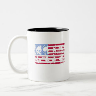 Skateboarding Skater Skate Board American Flag Two-Tone Coffee Mug
