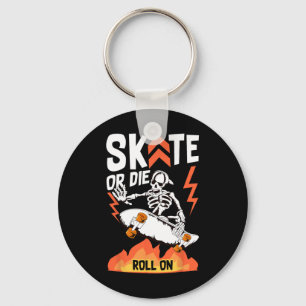 Skateboarding Skeleton Cool Skater Skater Boy Girl Key Ring