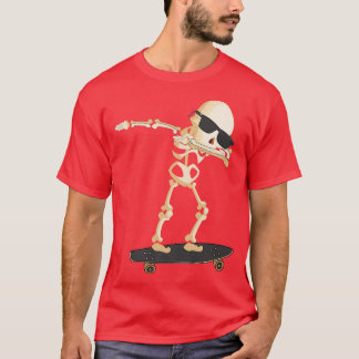 Skateboarding Skeleton Dab Skateboard  T-Shirt