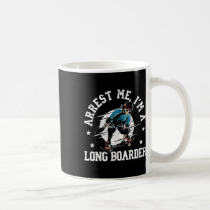 Skateboarding Skeleton Longboard Distressed Coffee Mug