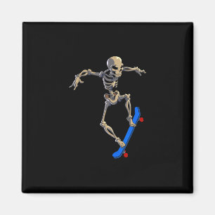 Skateboarding Skeleton Men Boys Skater Skateboard Magnet