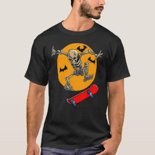 Skateboarding Skeleton Men Boys Skater Skateboard T-Shirt