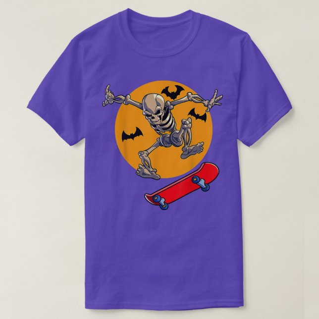 Skateboarding Skeleton Men Boys Skater Skateboard  T-Shirt (Design Front)