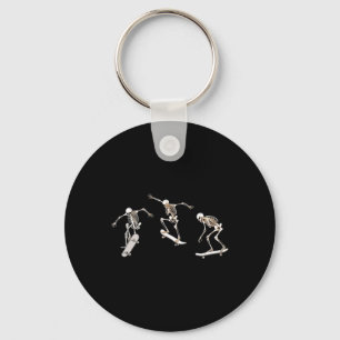 Skateboarding Skeleton Skater Bones Tricks Key Ring
