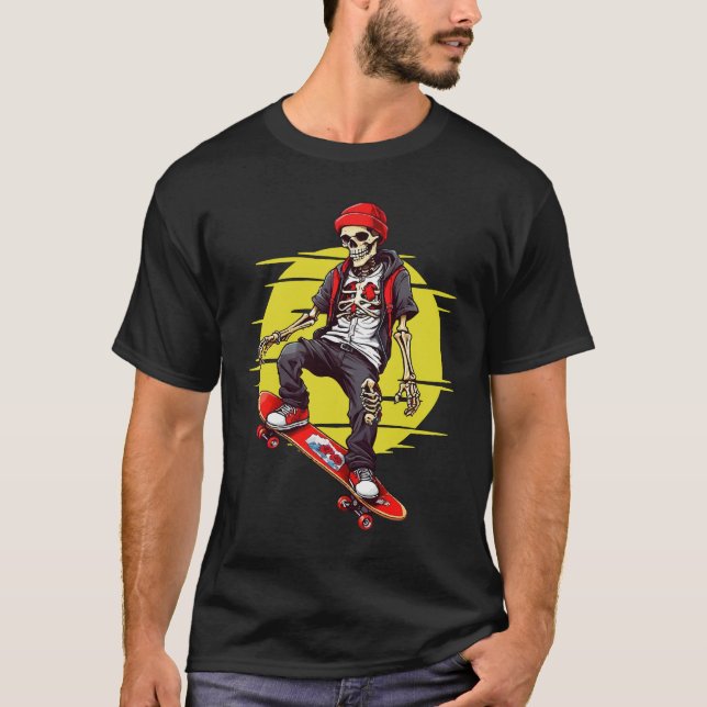 Skateboarding Skeleton T-Shirt (Front)