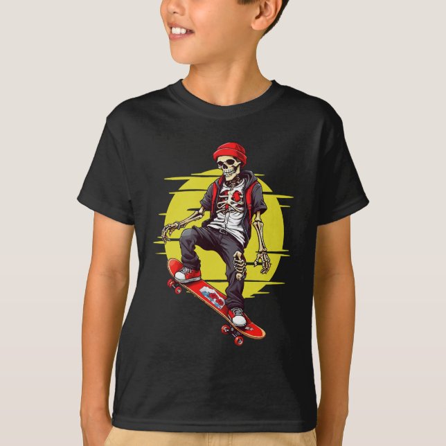 Skateboarding Skeleton T-Shirt (Front)