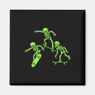 Skateboarding Skeletons Halloween Skater Boys Kids Magnet