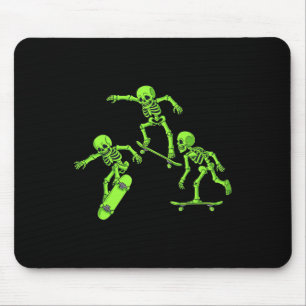 Skateboarding Skeletons Halloween Skater Boys Kids Mouse Pad