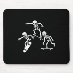 Skateboarding Skeletons Halloween Skater Boys Kids Mouse Pad