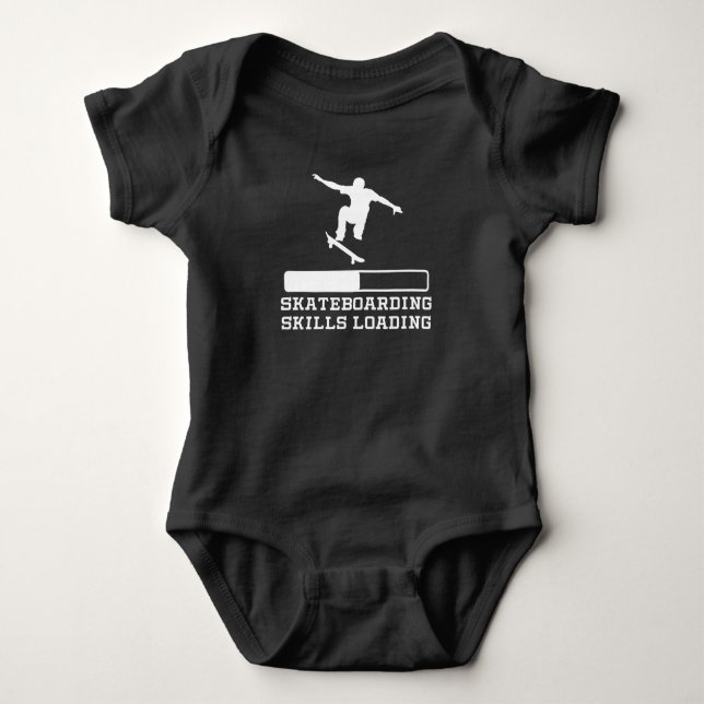 Skateboarding Skills Loading Baby Bodysuit (Front)