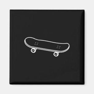 Skateboarding - Small Cute Skateboard Simple Drawi Magnet