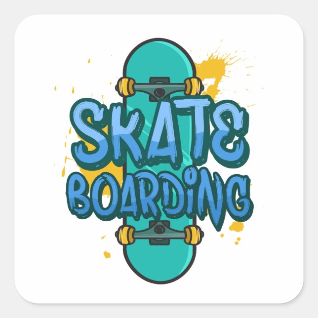 Skateboarding Square Sticker (Front)