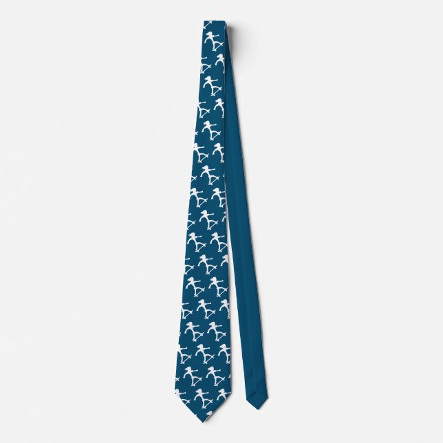 Skateboarding Stickman Tie (Front)