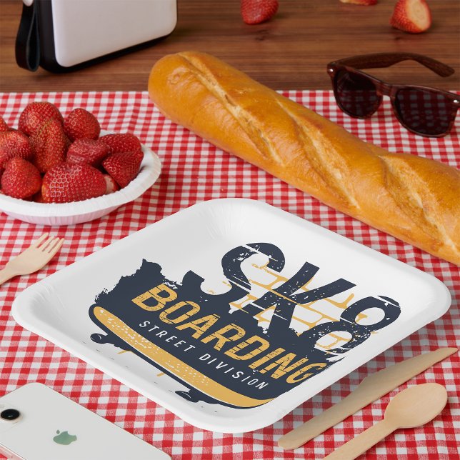 Skateboarding Street Division Paper Plate (Creator Uploaded)