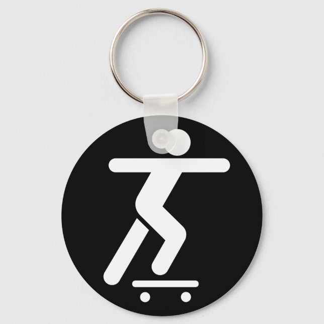 Skateboarding Symbol Keychain (Front)