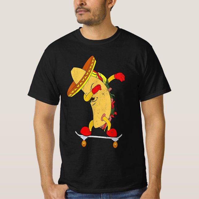 Skateboarding Tacos T-shirt | Gift For Skaters (Front)