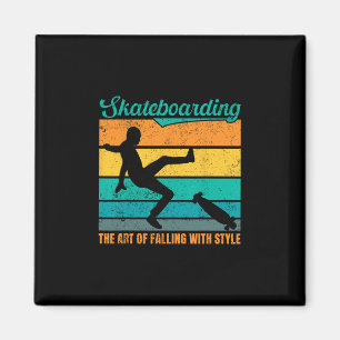 Skateboarding The Art Of Falling Retro Funny Skate Magnet