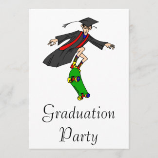 Skateboarding to graduation invitation