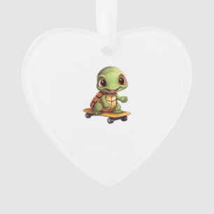 Skateboarding Turtle, Athletic Animal Design Ornament