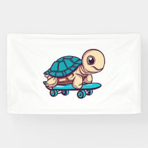 Skateboarding Turtle Banner