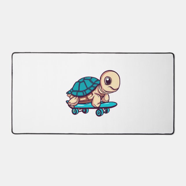Skateboarding Turtle Desk Mat (Front)