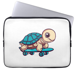 Skateboarding Turtle Laptop Sleeve