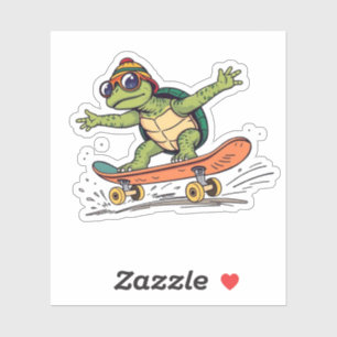skateboarding, turtles, funny animals