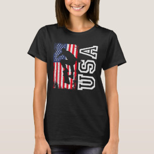 Skateboarding Usa Flag 4th Of July Patriotic Ameri T-Shirt